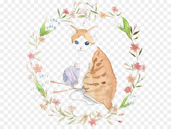 Cat Watercolor painting - Watercolor cat 