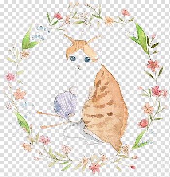 Cat Watercolor painting, Watercolor cat transparent background PNG clipart