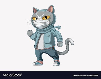 cat wearing a face mask