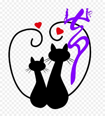 Cat Wedding invitation Kitten Anniversary Greeting card - Tanabata cat silhouette decorative patterns 