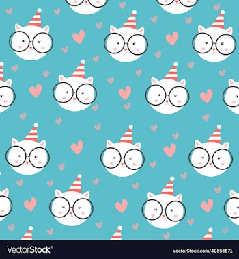 cat with glasses pattern