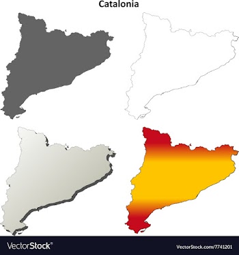 Catalonia blank detailed outline map set vector image
