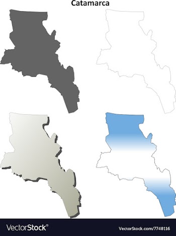 Catamarca blank outline map set vector image