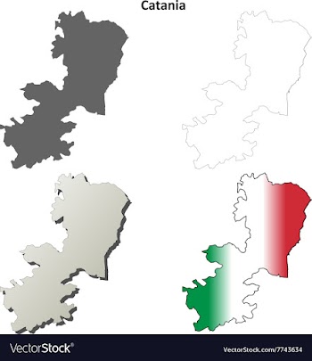 Catania blank detailed outline map set vector image