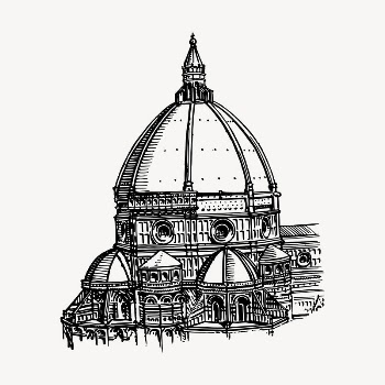 Cathedral dome clipart, vintage hand | Free Vector - rawpixel
