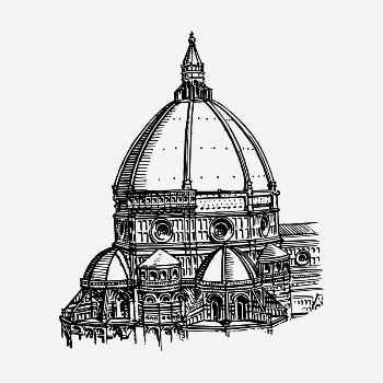 Cathedral dome drawing, vintage illustration | Free PSD - rawpixel