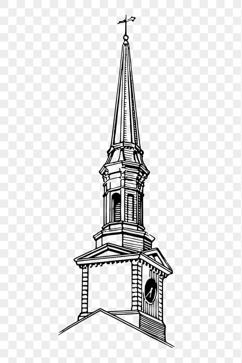 Cathedral steeple png sticker, vintage | Free PNG - rawpixel