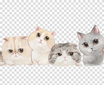 Cats Braised noodles , Watercolor cat transparent background PNG clipart