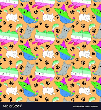 cats lgbt polysexual seamless pattern