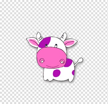 Cattle Calf Cartoon, Purple calves transparent background PNG clipart