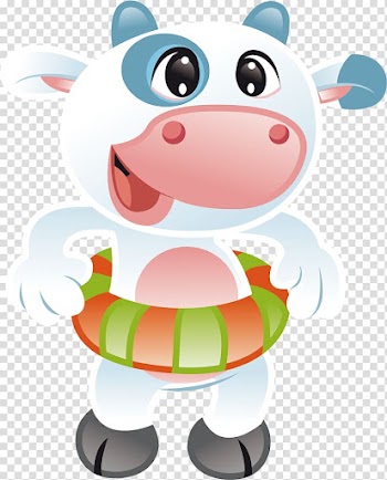 Cattle Cartoon Illustration, White cow transparent background PNG clipart