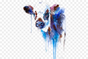 Cattle Watercolor painting Printmaking - Watercolor cow 