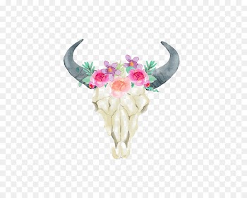 Cattle Wedding invitation Bull Horn Printing - Sheep skull 