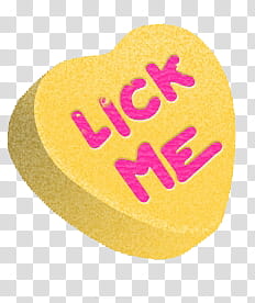 Catwang, yellow lick me-printed heart illustration transparent background PNG clipart
