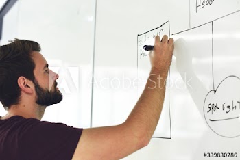 Caucasian man with creative ideas
