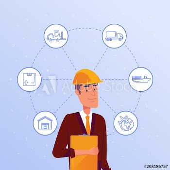 Caucasian warehouse manager choosing logistics options