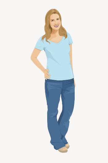 Caucasian woman standing illustration vector | Free Vector - rawpixel