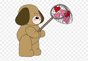 Caught Love - Valentine's Day Dog Clipart