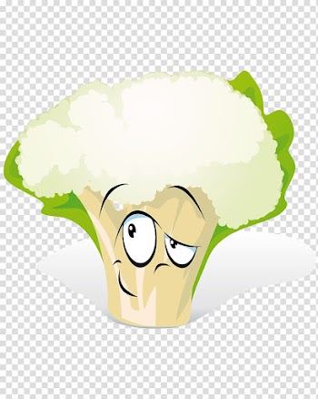 Cauliflower Cartoon Drawing, Vegetable cartoon transparent background PNG clipart
