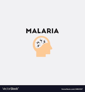 Cause of disease in the brain paper sticker vector image