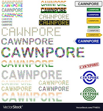 Cawnpore text design set vector image
