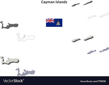 Cayman Islands outline map set vector image