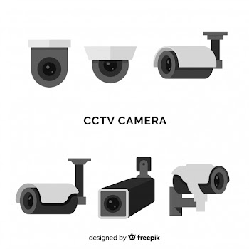 Cctv camera collection with flat design