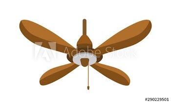 Ceiling fan flat vector illustration