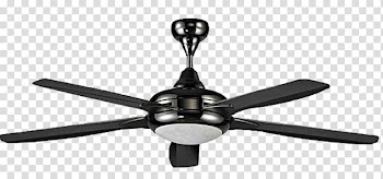 Ceiling fan Light, Black large five leaf hanging fan lights transparent background PNG clipart