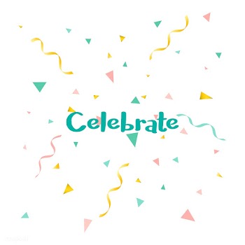 Celebrate with confetti background vector | Free stock vector - 524813