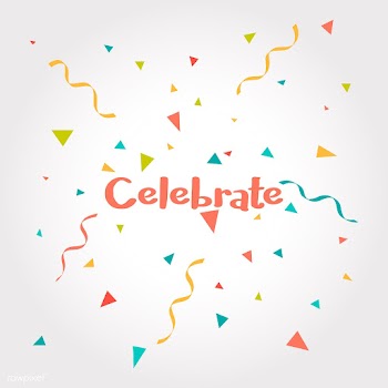 Celebrate with confetti background vector | Free stock vector - 524842