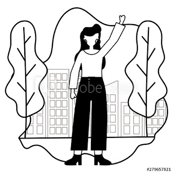 celebrating woman in the city park