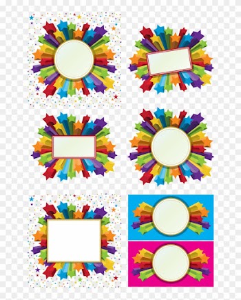Celebration Clipart Star Vector - Multi Colored Star Border