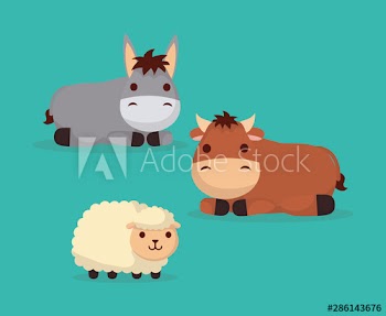 celebration merry christmas manger flat design