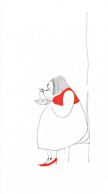 Celebration of Food: An Obese Woman Enjoying a Meal