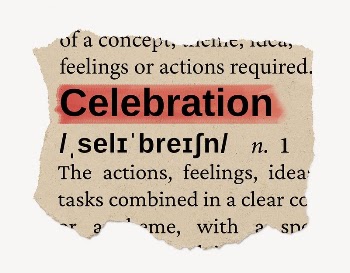 Celebration ripped dictionary, editable word | Free PSD - rawpixel