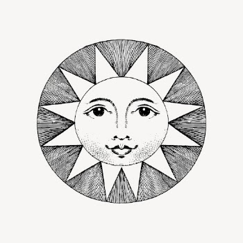 Celestial sun drawing, vintage illustration | Free Vector - rawpixel