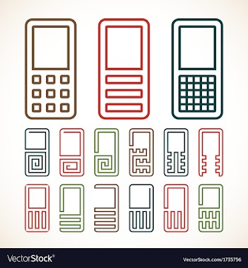  					Cell phone abstract icons vector image														