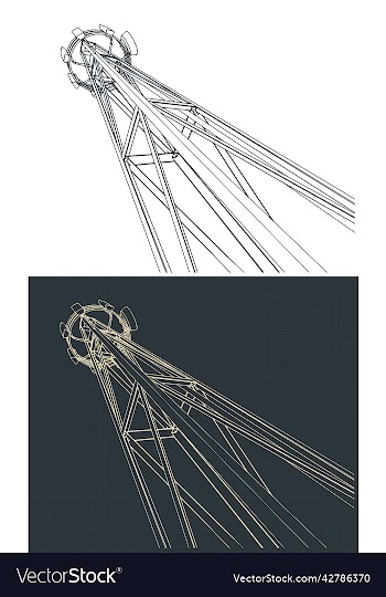cell tower with equipment drawings