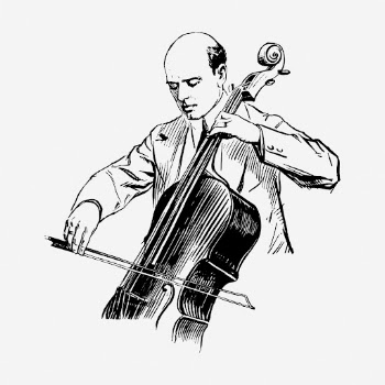 Cellist man clipart, music vintage | Free Vector - rawpixel