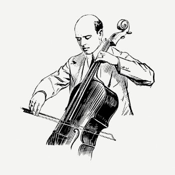 Cellist man drawing, music vintage | Free PSD - rawpixel