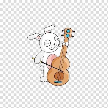Cello Animal, White Rabbit cello transparent background PNG clipart