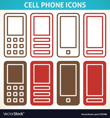  					Cellphone and smartphone abstract icons vector image														
