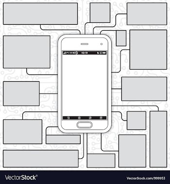  					Cellphone Blueprint vector&nbsp;image														