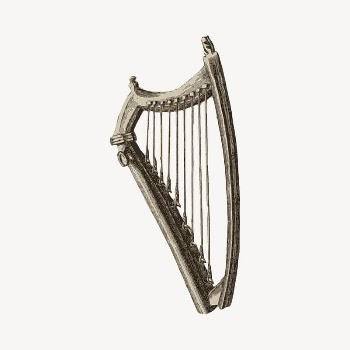 Celtic harp clipart, vintage hand | Free Vector - rawpixel