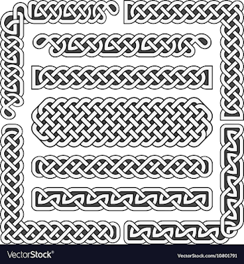 Celtic knots medieval seamless borders Royalty Free Vector