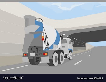 Cement truck on the road vector image