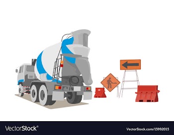 Cement truck scene on a white vector image