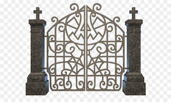 Cemetery Clip art - Halloween Graveyard Gate PNG Clipart Image 