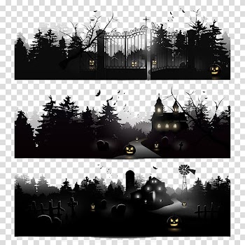 Cemetery collage illustration, Halloween, Halloween black background transparent background PNG clipart